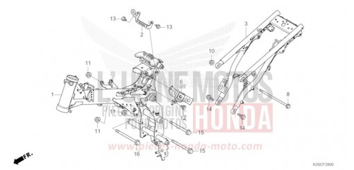 CARROSSERIE DE CHASSIS MSX125AR de 2024